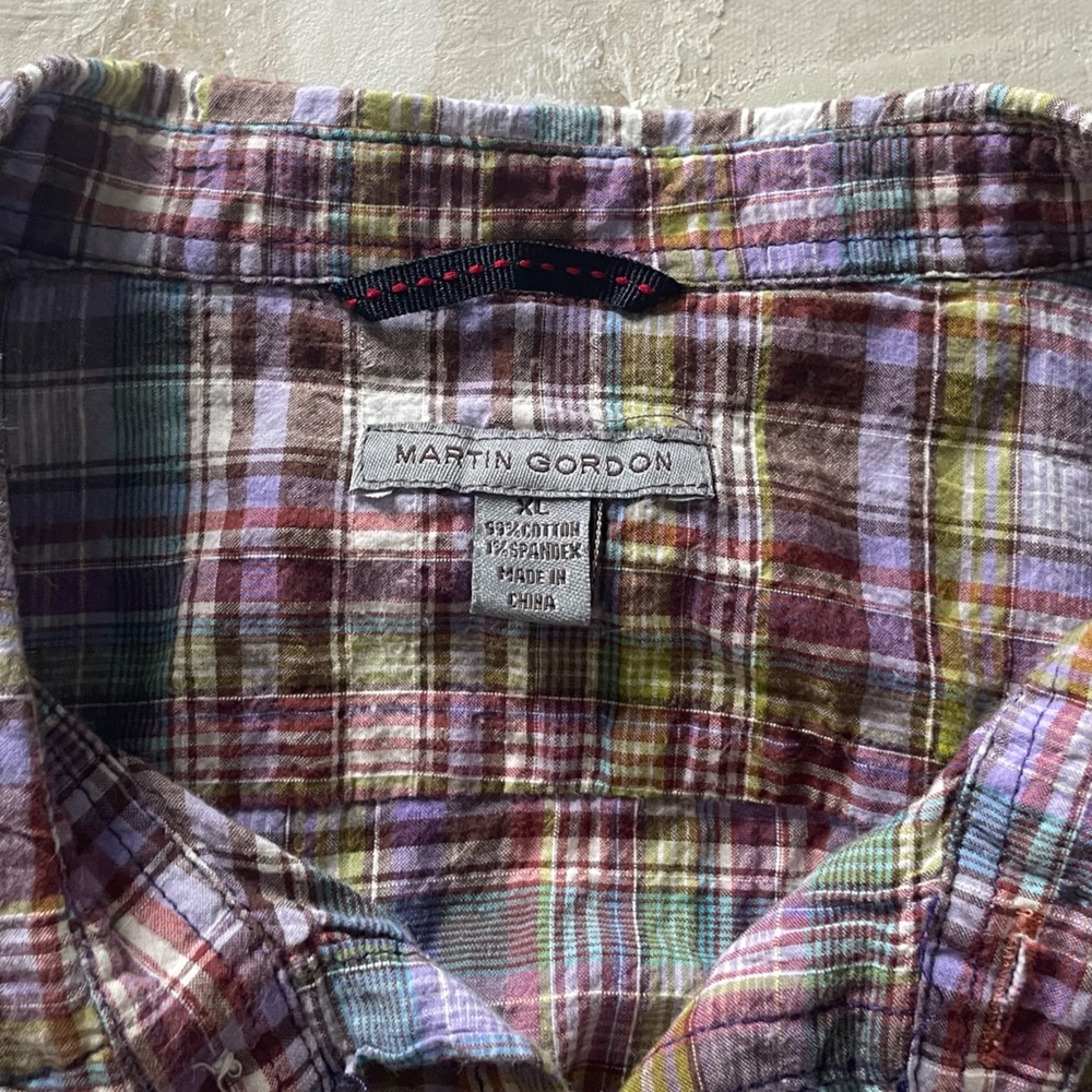 XL Men's Plaid Martin Gordon button down dress shirt. - Picture 3 of 4